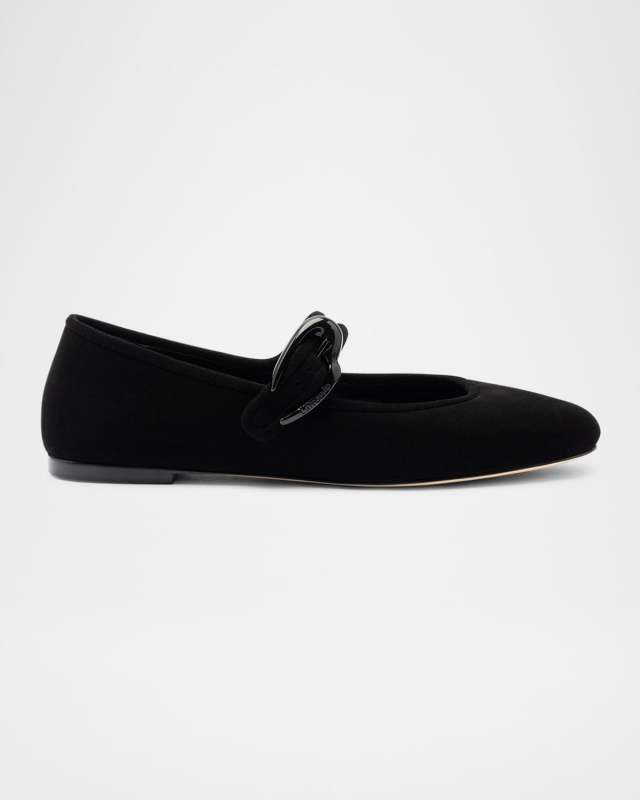 Verona Suede Mary Jane Ballerina Flats